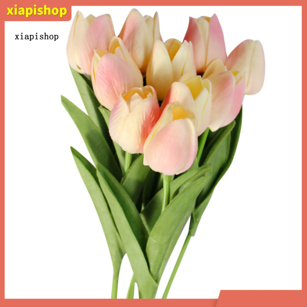 XPS 10 ชิ้น/เซ็ตประดิษฐ์ Tulip ดอกไม้งานแต่งงานตกแต่งบ้าน Photograph Prop