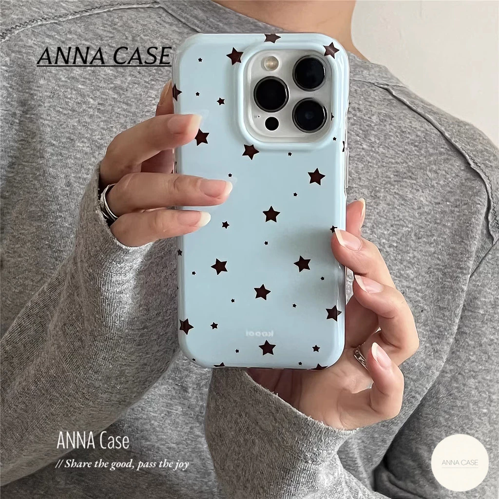เคส iPhone IMD ลายดาว แฟชั่น สีน้ำตาล/น้ำเงิน thumbnail 3
