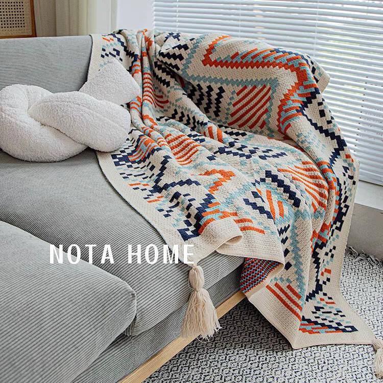 Nordic Style Office Air-Conditioning Blanket Knitted Blanket Cover Leg Blanket Full Body Shawl Dormi