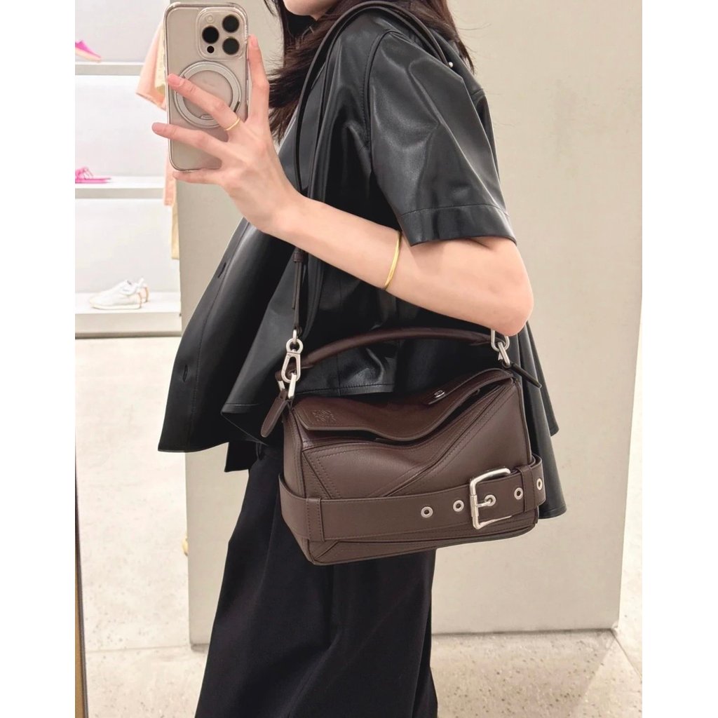 Loeway Bag puzzle Motorcycle Bag Motorcycle Rider Style Geometric Bag