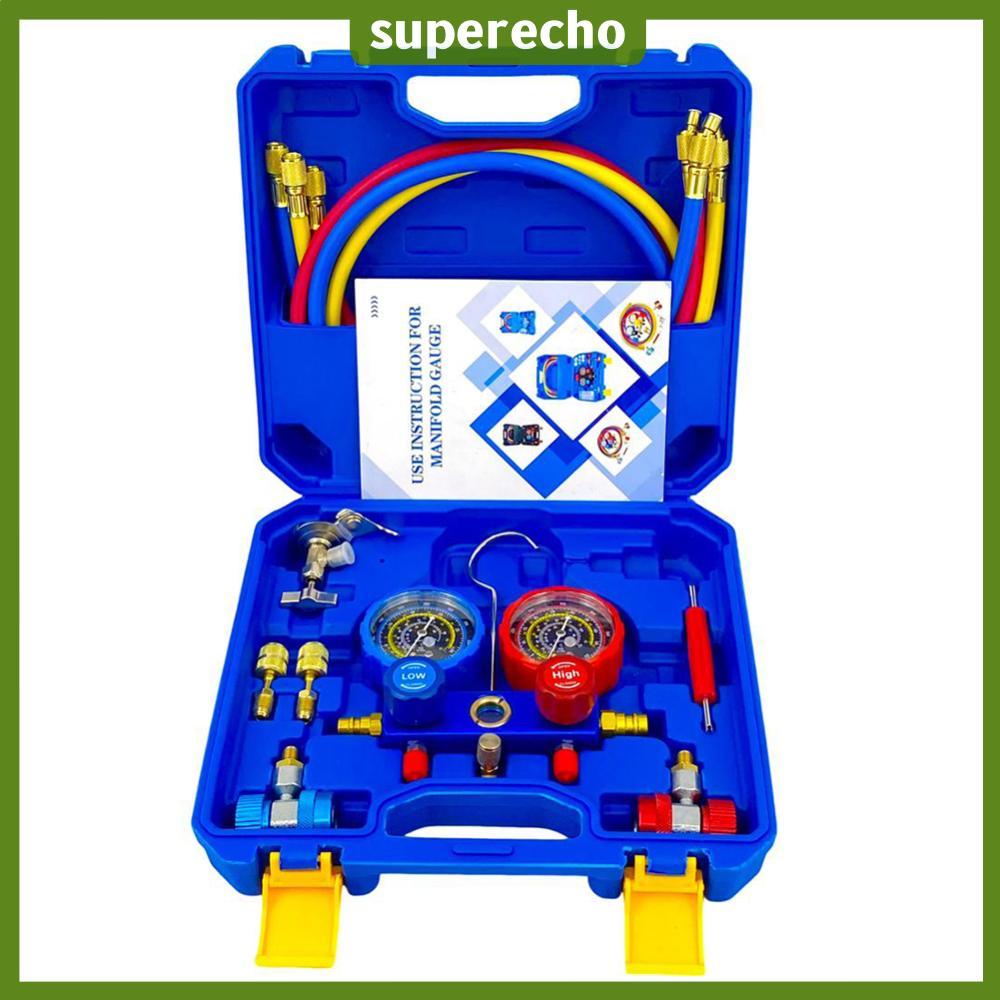 [มาใหม่] ชุดมาตรวัดท่อร่วม AC 3 ทางพร้อมท่อ 1.2 ม. สําหรับ R134A/R22/R410/R404