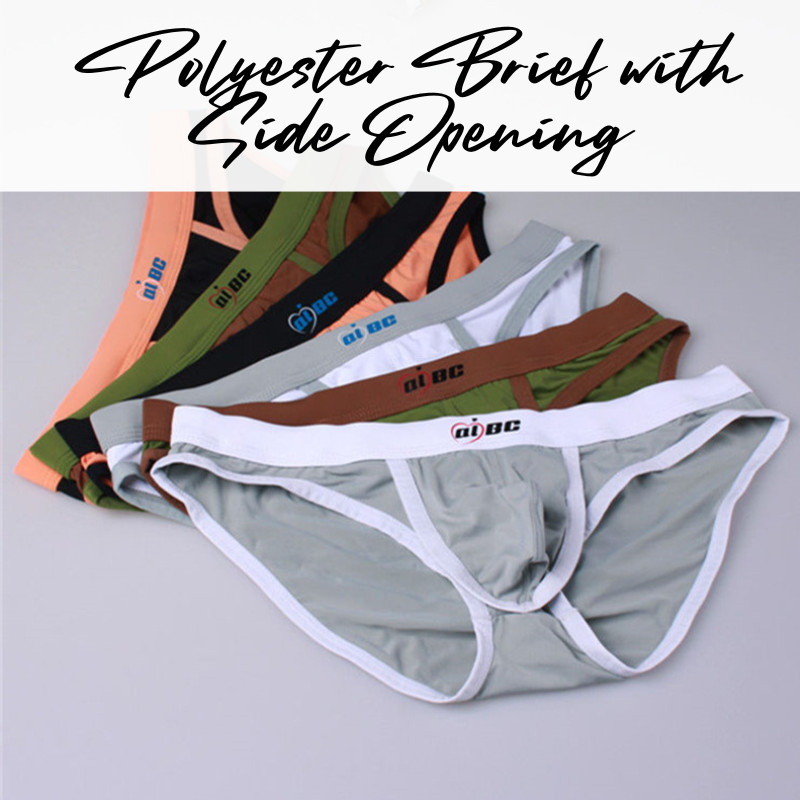 กางเกงชั้นในผู้ชาย: กางเกงชั้นในโพลีเอสเตอร์พร้อมชุดชั้นในเปิดบินด้านข้าง (A003SJ)