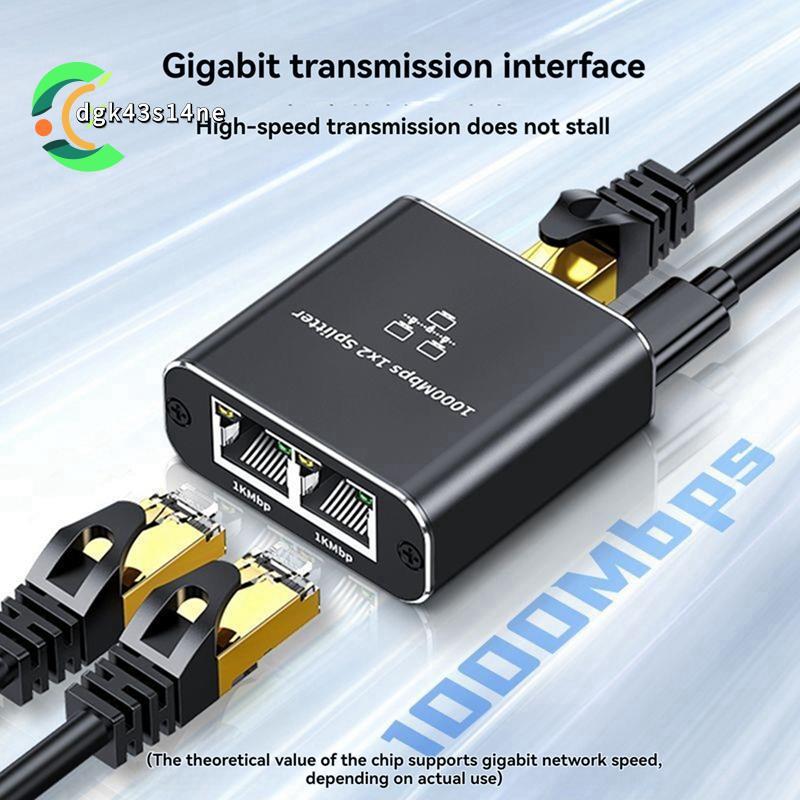 [ขายร้อน D4]1 in 2 Out Gigabit Ethernet Splitter 1000Mbps ความเร็วสูง RJ45 เครือข่ายสายต่อ Cat5/5e/6