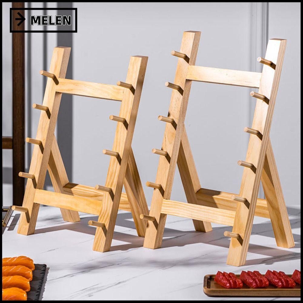 MELEN Katana Tanto Stand, Multi-layer Wood Katana Display Holder,อเนกประสงค์ที่ถอดออกได้ห้องครัวองค์