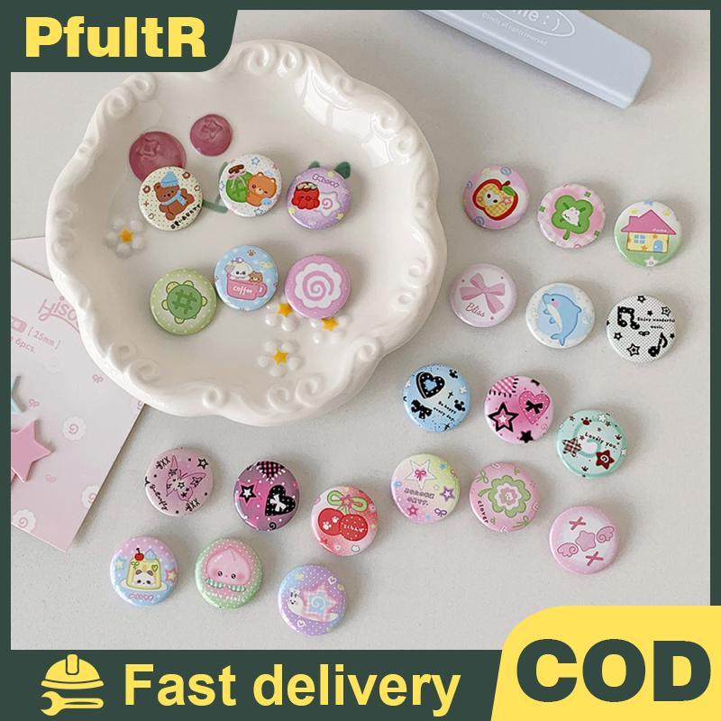Null 6 ชิ้นน่ารักการ์ตูนปุ่มป้ายสําหรับเด็กกระเป๋าเป้สะพายหลัง DIY ตกแต่ง Pins null