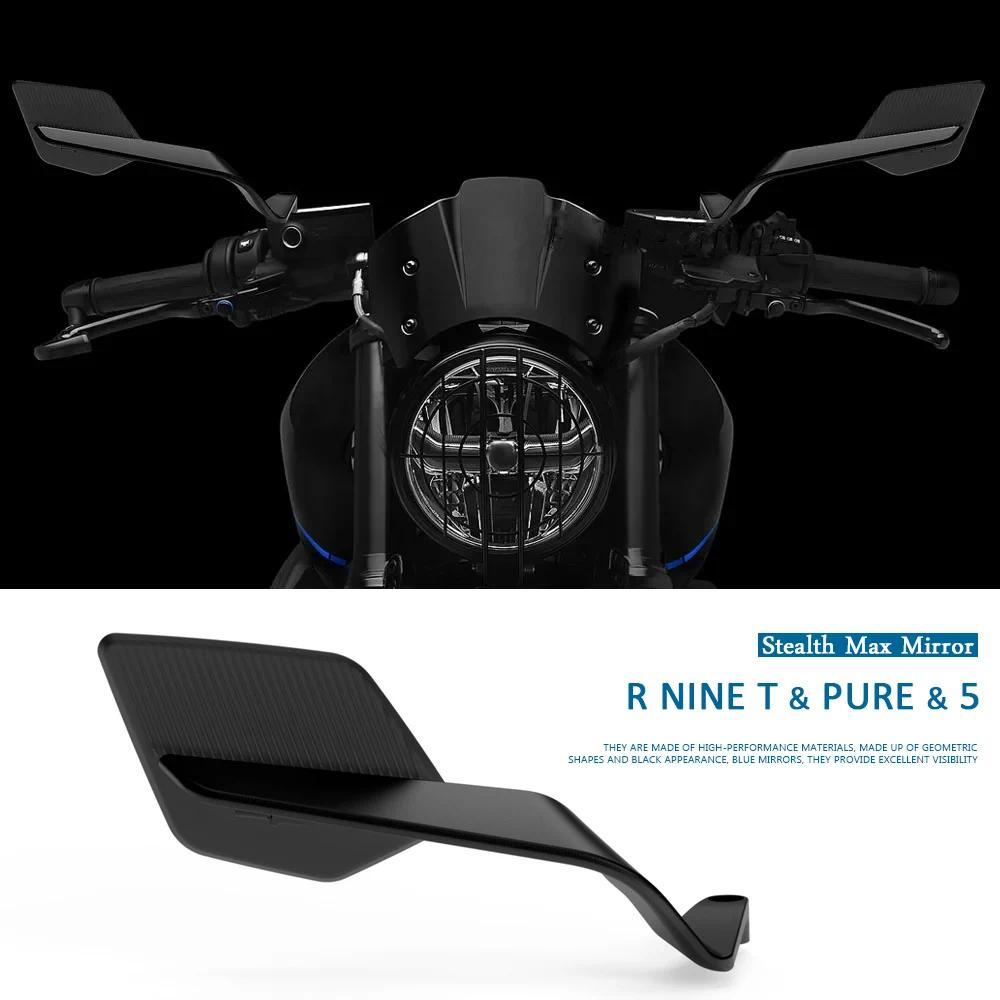 อลูมิเนียม Stealth Max กระจกมองหลังใหม่ใบมีดกระจกมองข้างรถจักรยานยนต์สำหรับ BMW Rnenet RNINET บริสุท