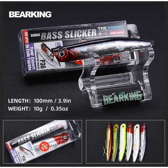 BEARKING 10 ซม.10g Professional คุณภาพยี่ห้อ popper Fishing Lure 1PC Minnow Wobbbling Lure พลาสติก Hard เหยื่อตกปลา Wobblers
