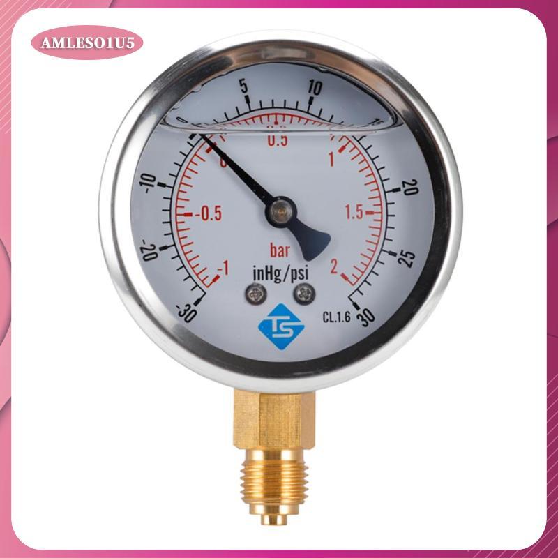 [amleso1u5] S/S เครื่องวัดความดัน 68 มม. -1 Bar & -30-15Hg, -7bar, -30-100hg/Psi