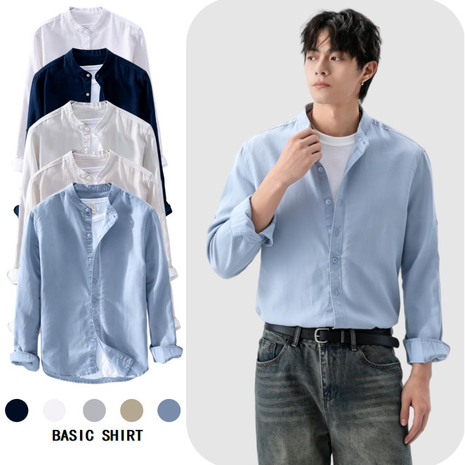 【สต็อกพร้อม】M-3XL เสื้อเชิ้ตผู้ชาย ผ้าฝ้าย และผ้าลินิน เสื้อแขนยาวผู้ชาย ขนาดใหญ่