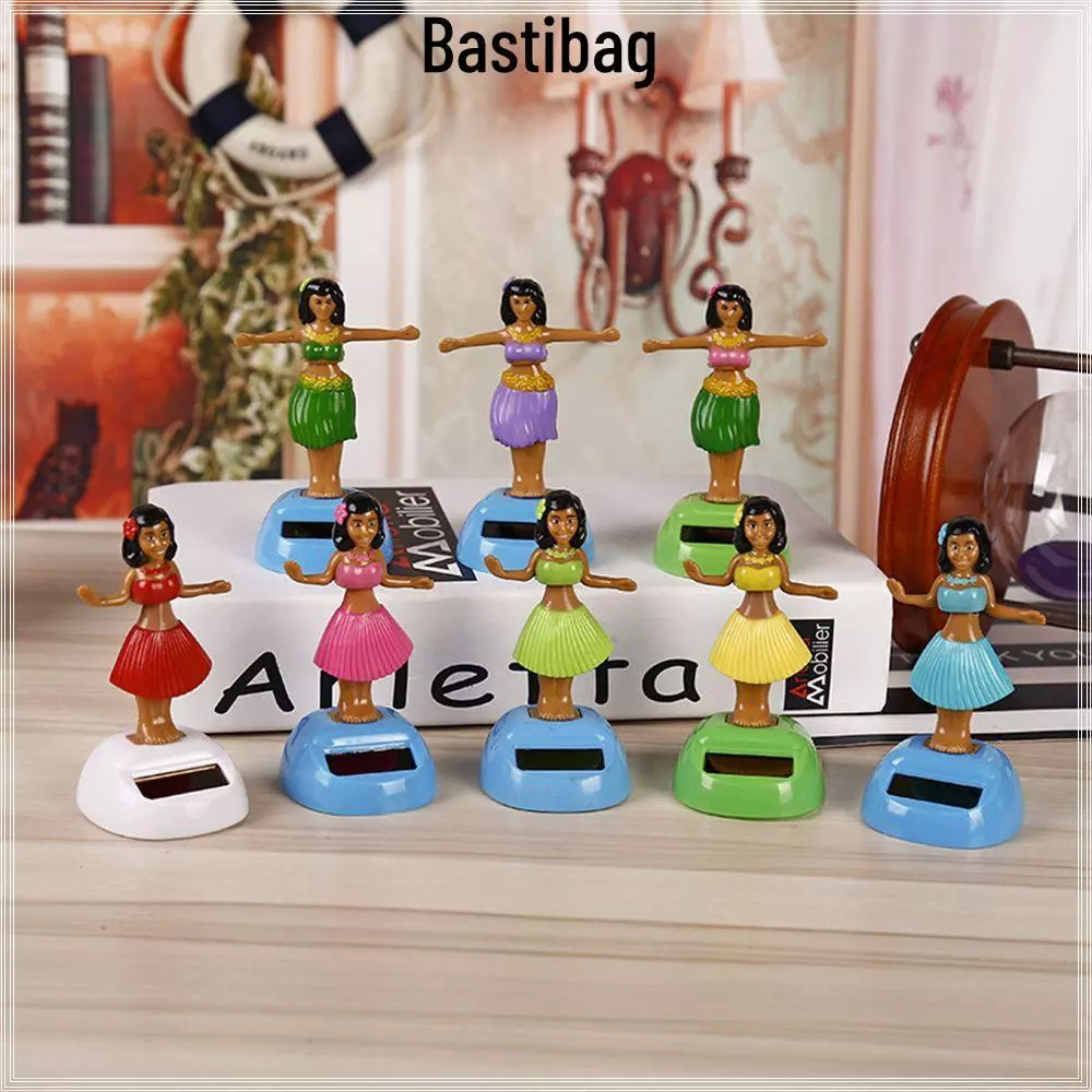 BASTIBAG ตุ๊กตาเต้นรําเครื่องประดับรถยนต์อุปกรณ์ตกแต่งฮาวายสาวแกว่ง