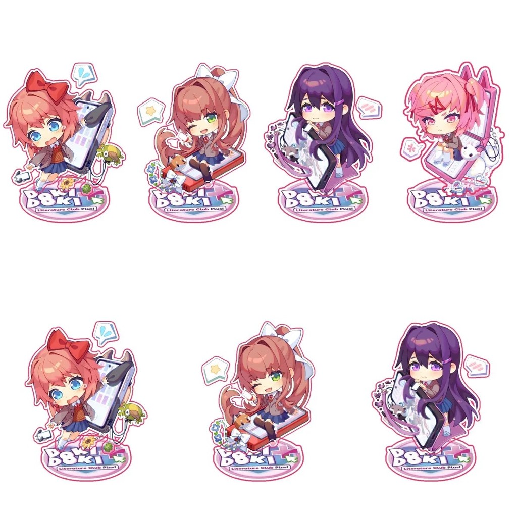 Standee Doki Doki Literature Club DDLC พวงกุญแจอะคริลิค 10 ซม.ตกแต่งโต๊ะเรียน Monika Sayori Yuri Nat