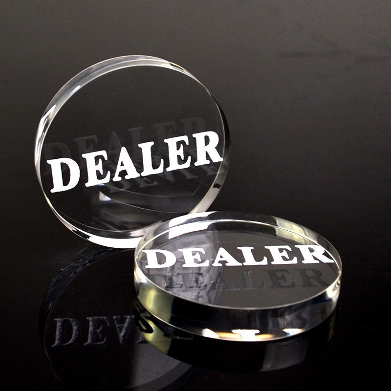 DEALER อะคริลิคคริสตัล Texas Holdem อุปกรณ์เสริมเกมตัวแทนจําหน่าย