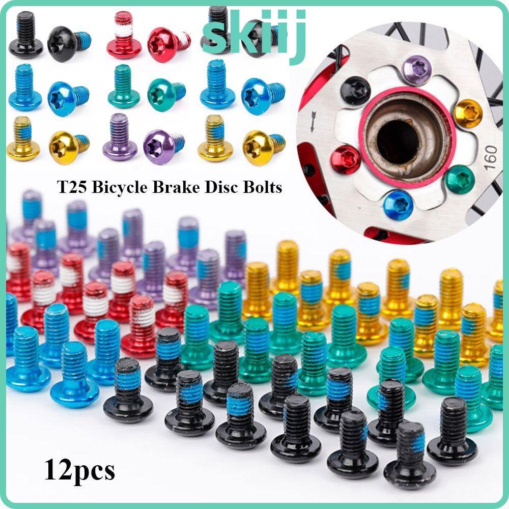 ชุดสกรูคุณภาพสูง 12 ชิ้น สำหรับรอบล้อจักรยาน อะไหล่ MTB สำหรับขี่กลางแจ้ง Rotor Bolt