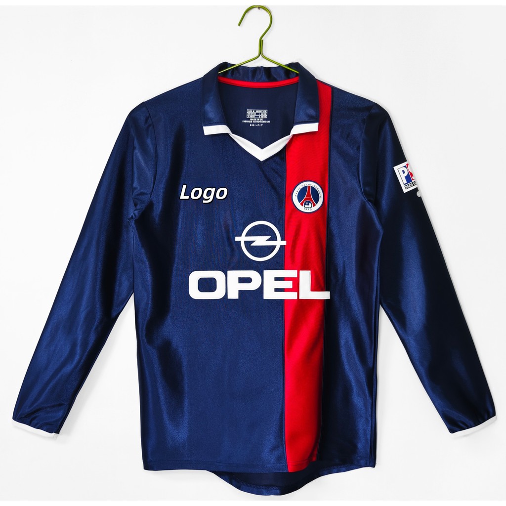 Retro Edition PSG 2001/02 Mens PSG Home Long Sleeve Football Jersey Shirt