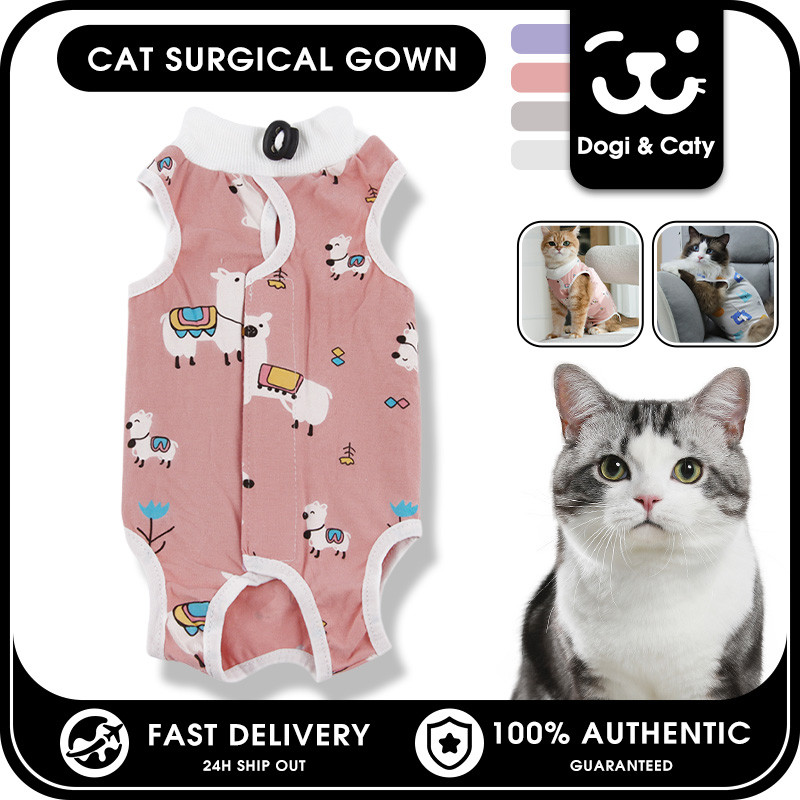 Cat Recovery Suit หลังจากการผ่าตัดชุดศัลยกรรมสัตว์เลี้ยง Spay Neuter Suit E Collar Alternative With 