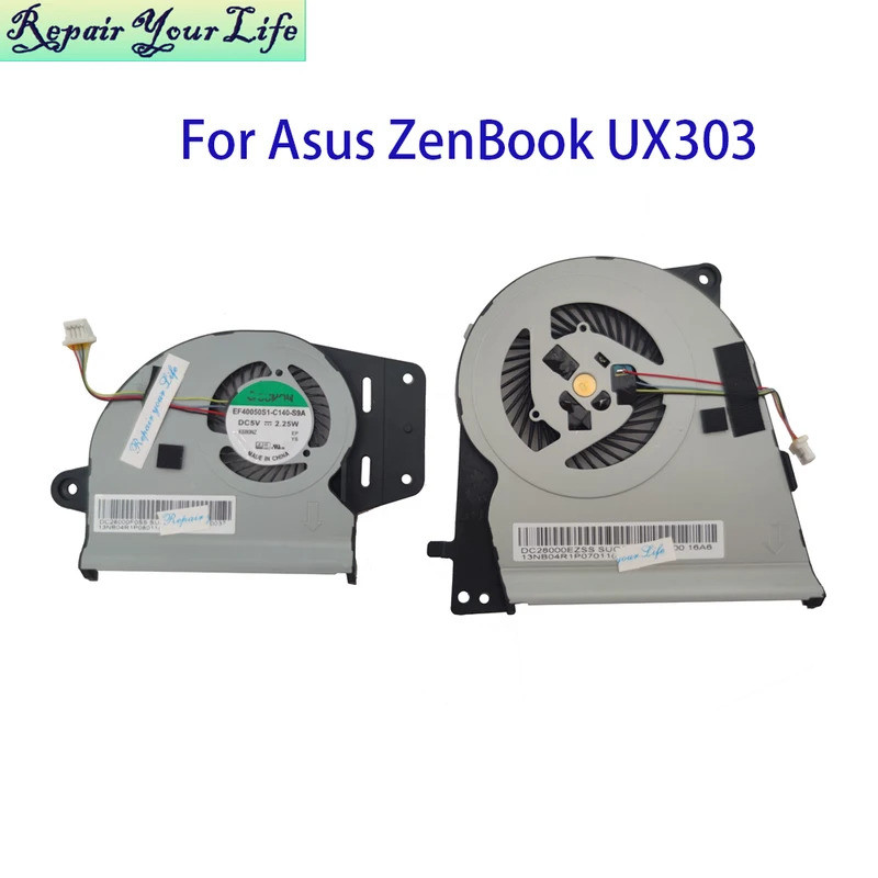 CPU GPU พัดลมระบายความร้อนสําหรับ Asus ZenBook UX303 UX303LN UX303LA UX303UA UB 13NB04R1P07011 13NB0
