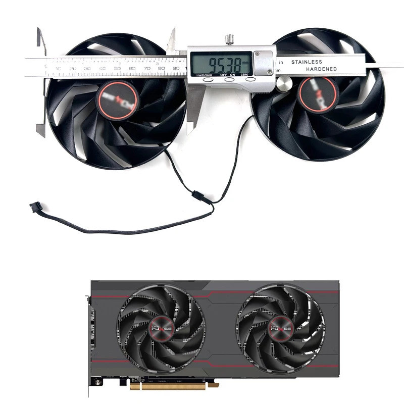 พัดลมระบายความร้อนใหม่ 95 มม.4pin FD10015M12D RX6750XT GPU พัดลมสําหรับ SAPPHIRE Radeon RX7600XT 770
