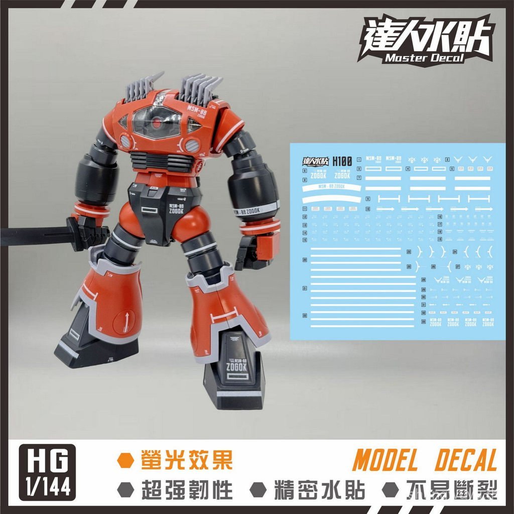 Master H100 ZOGOK MSM-08 ZOGOK ZOGOK HGUC 1/144 HD สติ๊กเกอร์น้ําเรืองแสง BBWS
