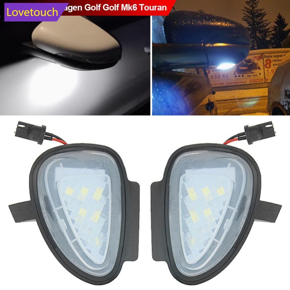 LOVETOUCH 2pcs LED รถภายใต้กระจก Puddle หลอดไฟสีขาว CANBUS สําหรับ VW Golf GTi MK6 6 MKVI 2010-2014 