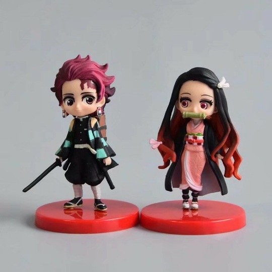 Demon Slayer 2pcs Demon Blade Demon Slayer Qposket Tanjiro Chiamon Nidouzi รุ่น Q กล่องตุ๊กตาตกแต่งร