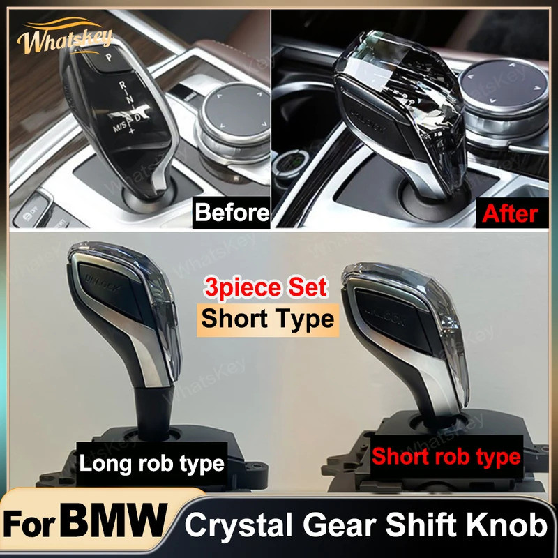 คริสตัลเกียร์ Shift Lever Knob ชุดสั้นสําหรับ BMW 5 Series G30 G32 G01 G08 F15 F16 X5 X6 F26 F34 F36