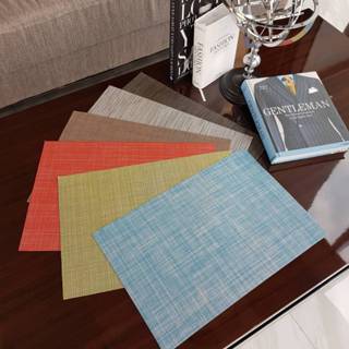 C แผ่นรองจาน กันน้ำ ทนความร้อน 2 สี ด้าน เงา สีสด ครีม เขียว…