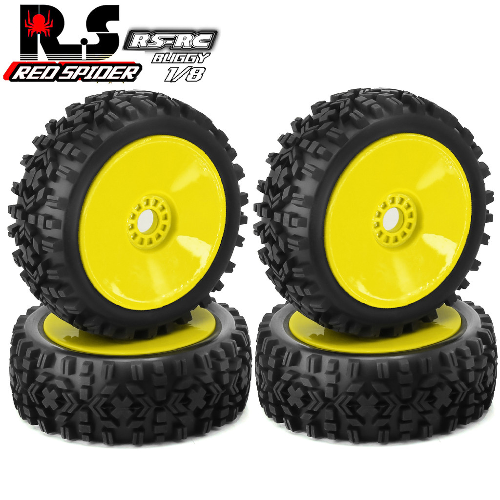 4PCS 1/8 RC รถแข่ง Off Road Buggy ล้อยาง 17 มม.Hex Hubs สําหรับ HSP Jingshang MP10 Feishen Hongnuo g