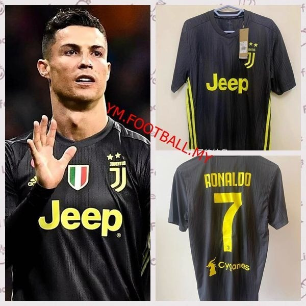 Jersey Retro Jersey 18-19 Third Juventus 2018 2019 3rd RONALDO DYBALA Retro Soccer Jersey ฟุตบอลที่ก