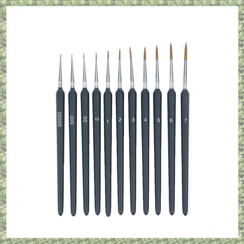 (FYZE) Detail Brush Set for Fine Detailing & Painting, สีน้ํา, ออยล์- ของจิ๋ว, โมเดล 11 ชิ้น แปรงจิ๋