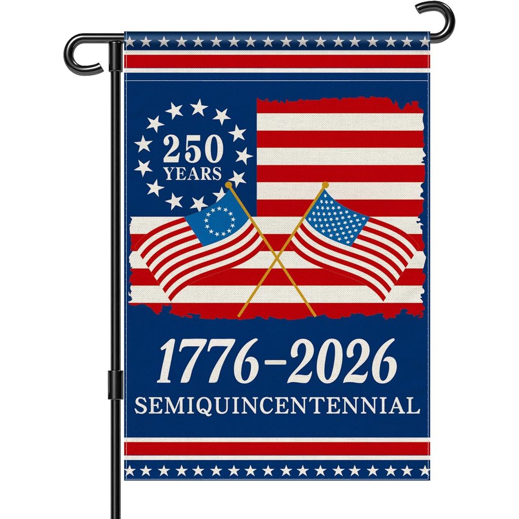 250th Anniversary America Garden Flag, 250 Anniversary USA Flag 1776-2026 ที่ระลึกรักชาติ 250 ปีแบนเ