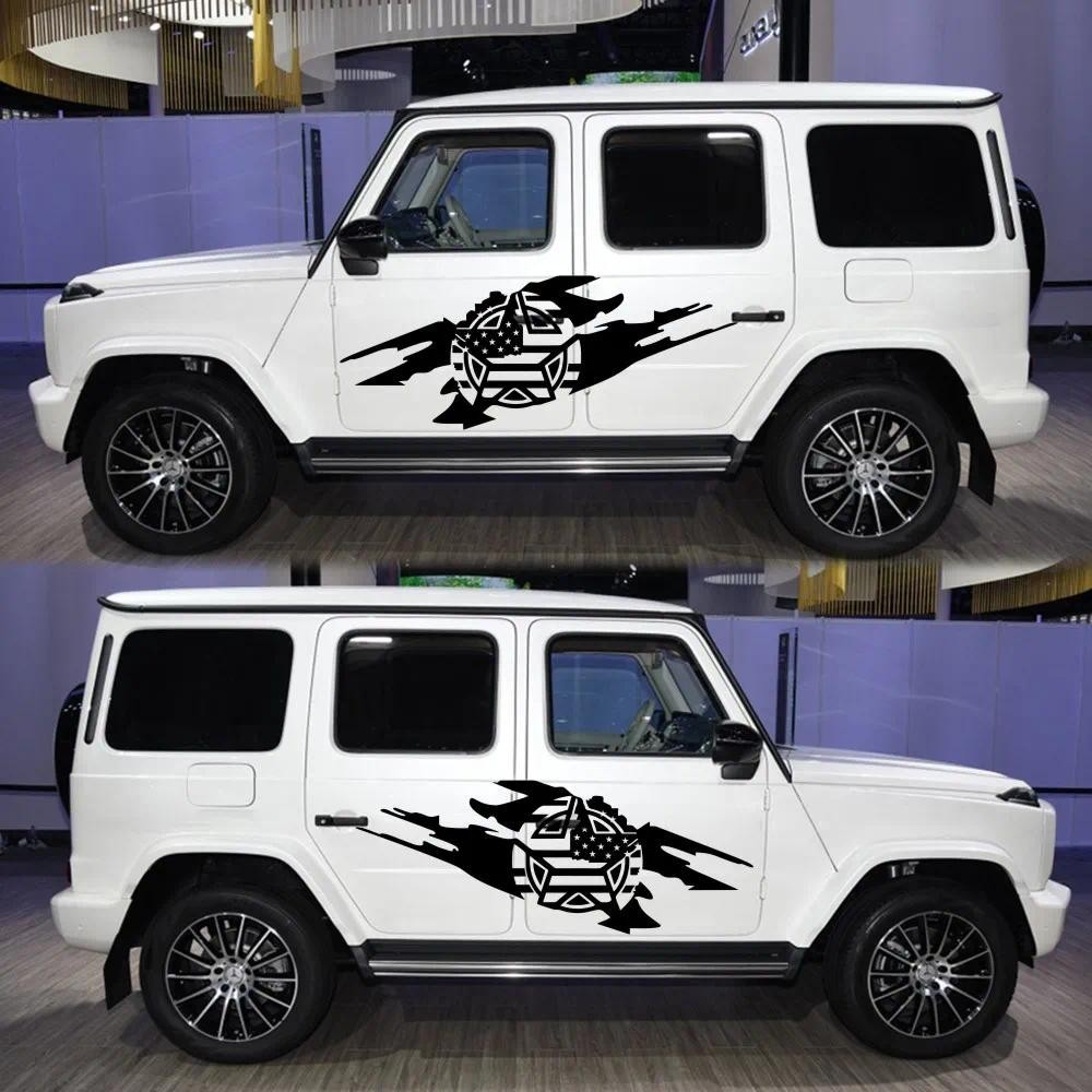 ขายส่ง 2PC ด้านข้างประตูไวนิลฟิล์ม Stylish Decal สติกเกอร์สําหรับ Jeep Wrangler สะท้อนแสง Stylish Au