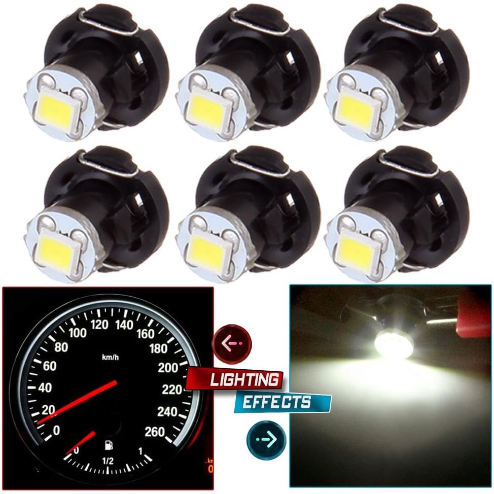 Cciyu 6 แพ็คสีขาว T4/T4.2 Neo Wedge หลอดไฟ LED ไฟ A/C