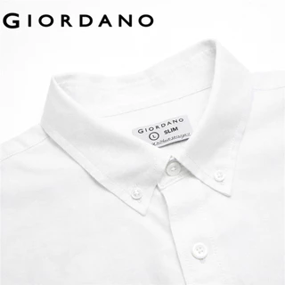 GIORDANO เสื้อเชิ้ตผู้ชายแขนสั้น Men's Oxford Slim Short Sleeve Shirt 01046283