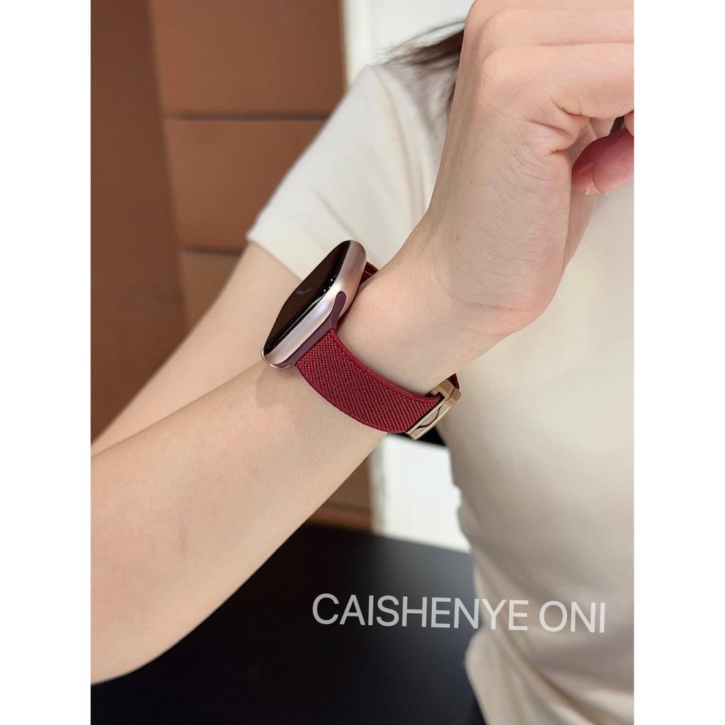 เหมาะสําหรับ Apple Watch iwatch11 Magnetic Thin Nylon Strap s10 Soft Breathable applewatch9SE