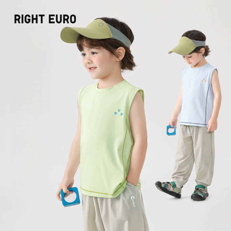 RIGHT EURO เสื้อกั๊กที่แห้งไว เหมาะสำหรับเด็กชาย ใหม่สำหรับฤดูร้อน U17518