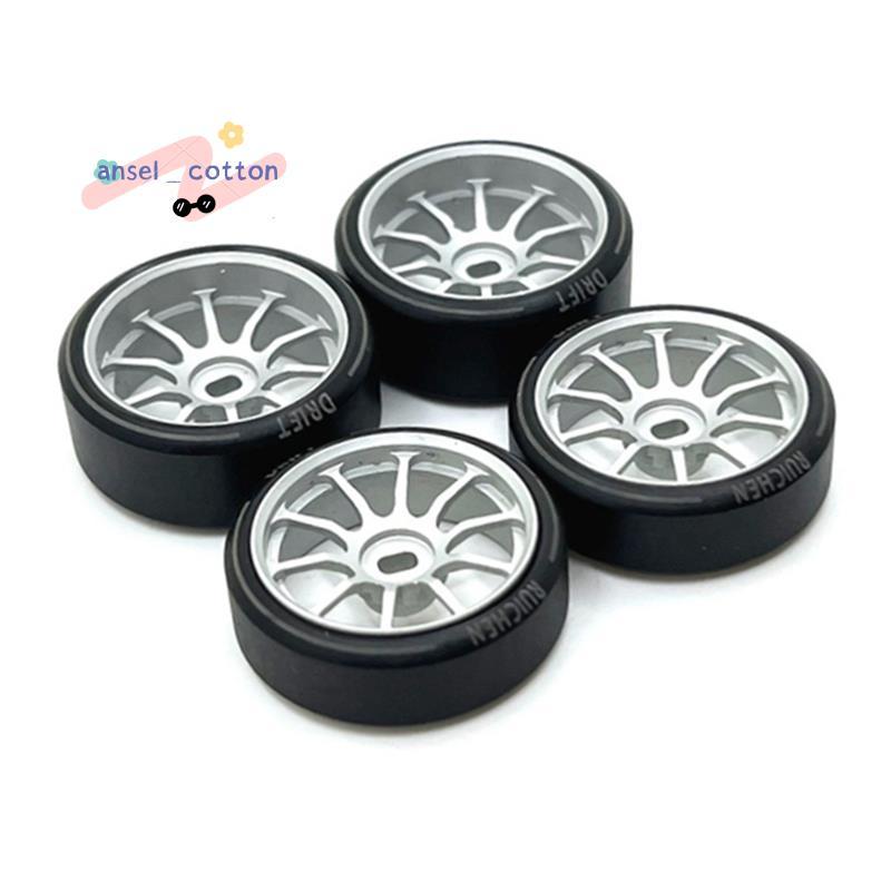 4 ชิ้นพลาสติกแข็งดริฟท์ยาง ไทร์ ขอบล้อโลหะสําหรับ  284131 K969 K989 P929 Mini-Z 1/28 RC รถอะไหล่อัพเ