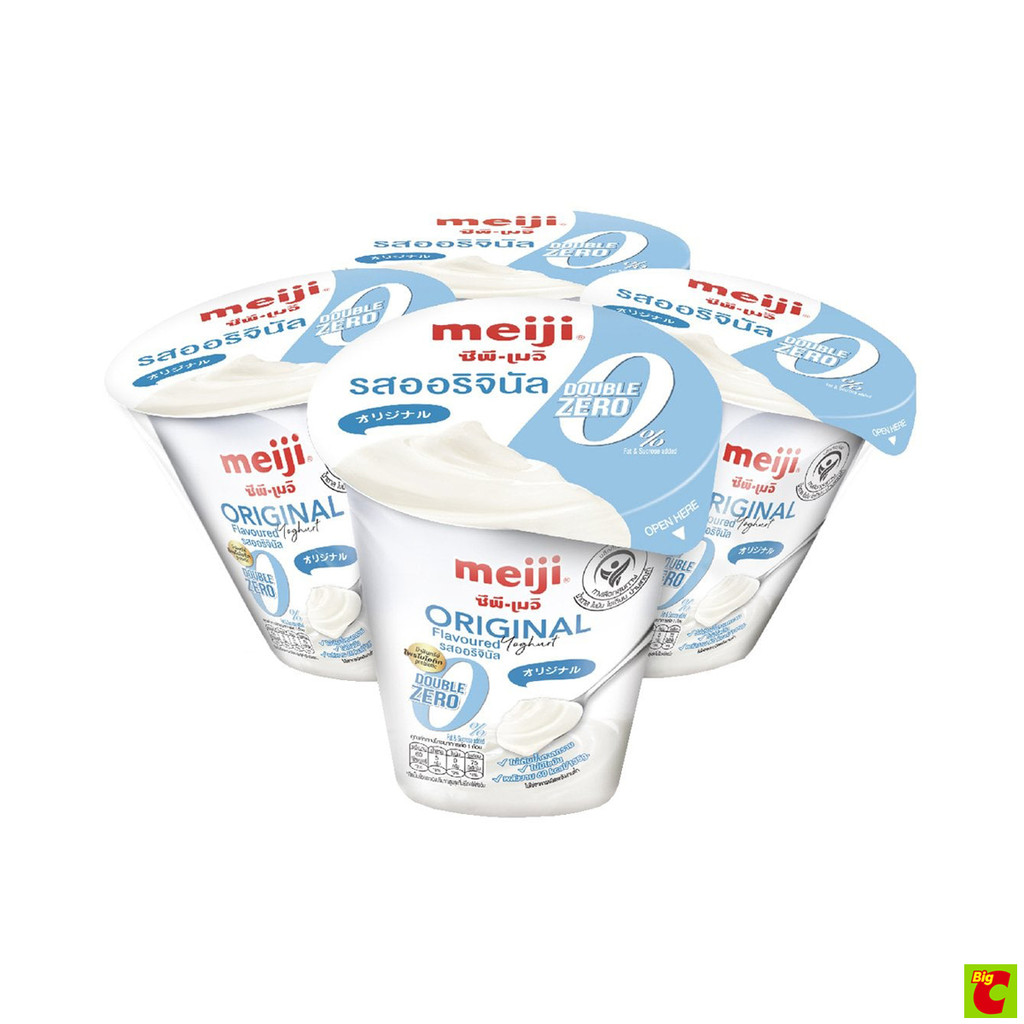 ซีพี-เมจิ โยเกิร์ต สูตรไขมัน 0% รสออริจินัล 135 ก. แพ็ค 4