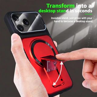 เครื่องจักร สไตล์ฝาครอบเลนส์พลิกเคสโทรศัพท์สําหรับ ไอโฟน 17 16 15 14 13 12 11 มือโปร สูงสุด วงเล็บแม่เหล็กกันกระแทกฝาครอบป้องกัน
