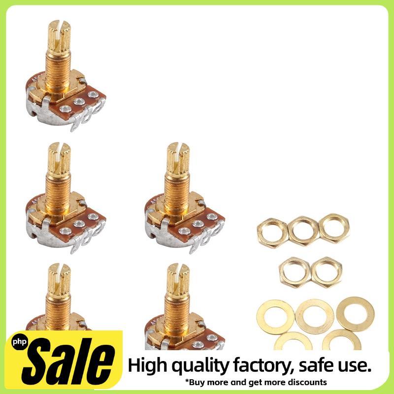 กีตาร์ Potentiometer Audio Volume & Tone Pots Switch Control A500k แยกเพลา Taper Potentiometers Gold