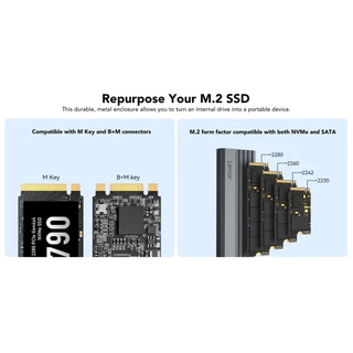LEXAR LPAE350 M.2 SSD Enclosure External (กล่องแปลงเอสเอสดี) รองรับทั้ง M.2 / SATA : LXR-LPAE350