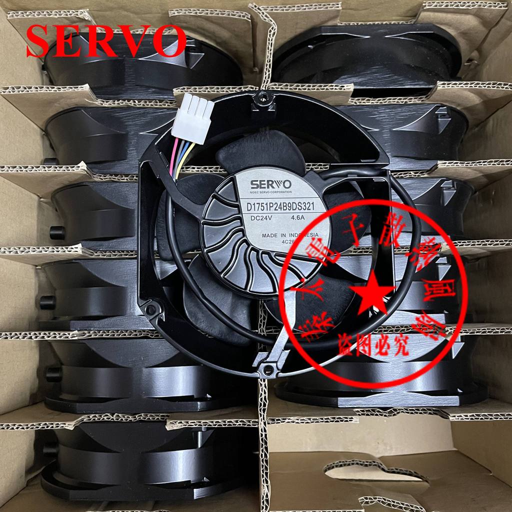 [หม้อน้ําพร้อมสต็อก] ต้นฉบับญี่ปุ่น SERVO D1751P24B9DS321 DC24V 4.6A พัดลมระบายความร้อนอินเวอร์เตอร์
