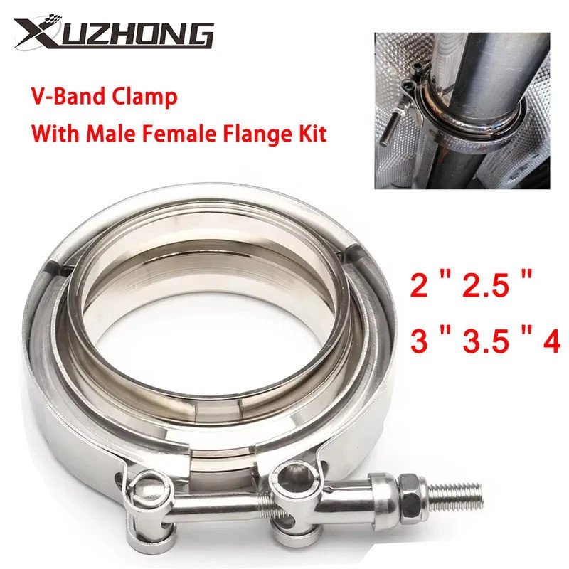 2 "2.5 "3" 3.5 "V-Band Clamp สําหรับชายหญิงหน้าแปลนชุด Turbo Downpipe Wastegate V-Band Turbo ท่อไอเส