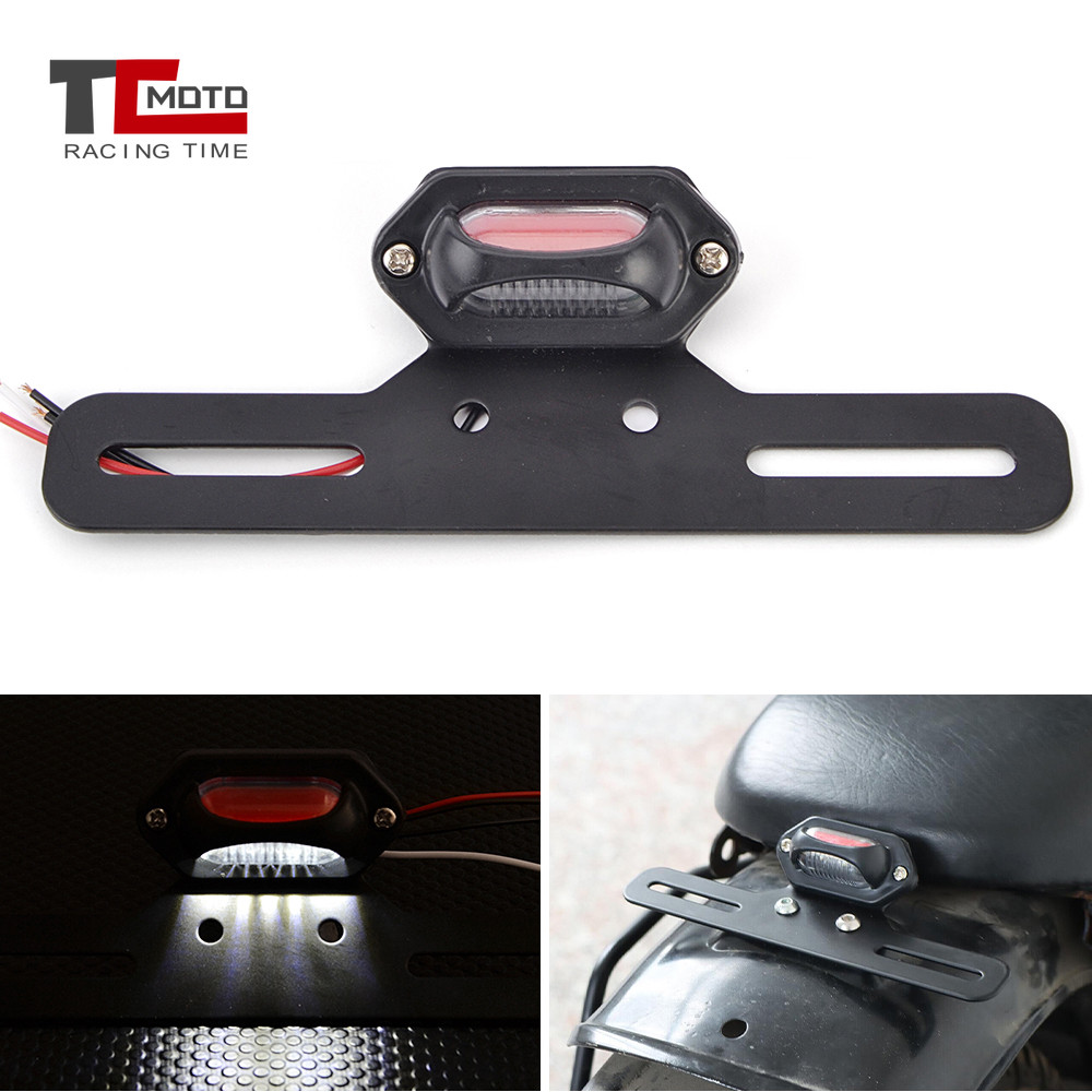 รถจักรยานยนต์ CNC LED ไฟท้ายไฟเบรคยึดสําหรับ Harley Honda Yamaha Ducati Universal ป้ายทะเบียน LED