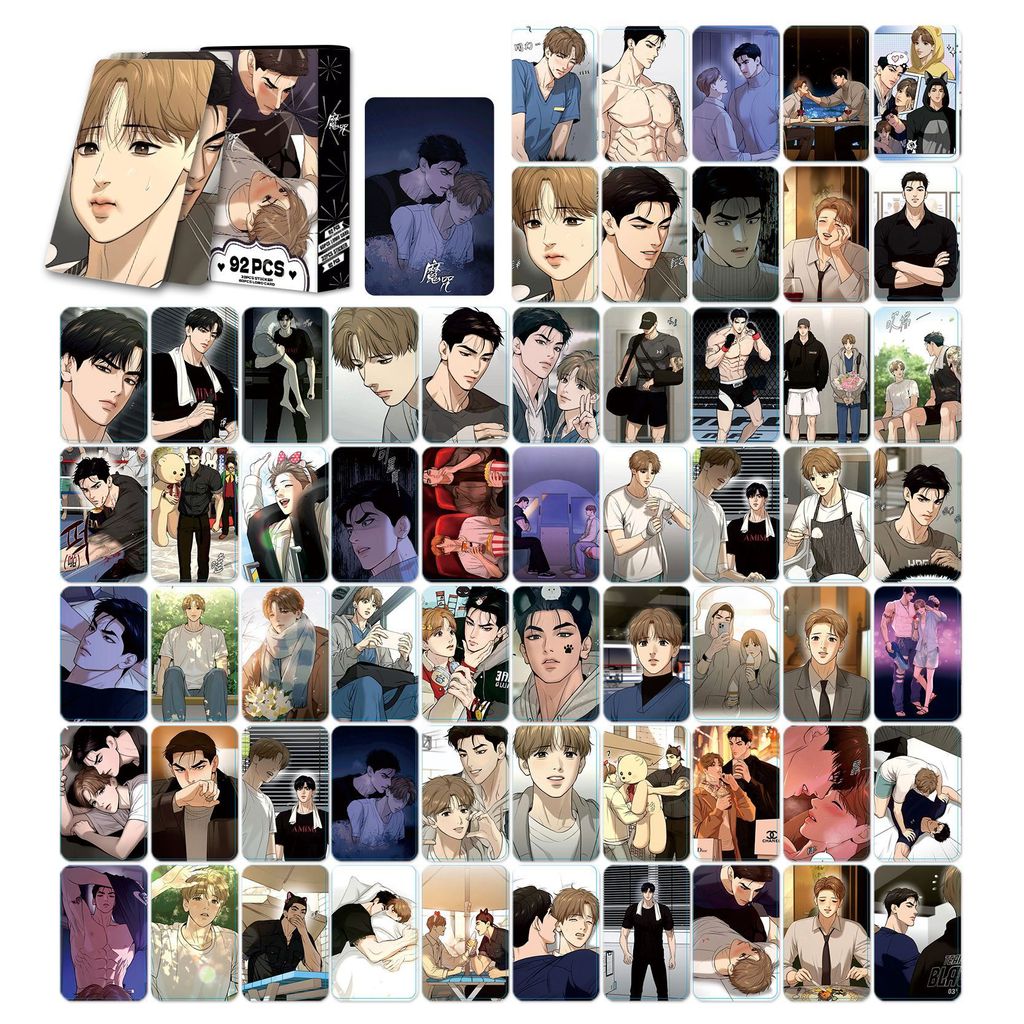 50-92pcs BL Manhwa Jinx Mingwa เลเซอร์ Lomo การ์ด Kim Dan Joo Jae-kyung สติกเกอร์ Holographic Photoc
