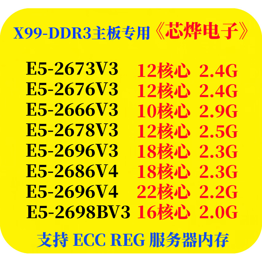 คุณภาพดี⭐ฟิล์มหลวม Intel E5-2696V4 2673V3 2696V3 2686V4 2698BV3 X99 เมนบอร์ด CPU DDR3