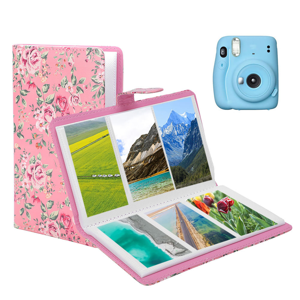 Mini 11/8/9/7s/25/70/90 อัลบั้มภาพ 3in 96 กระเป๋า PU + PVC วัสดุดูง่าย Store Memories Hold Tickets ก