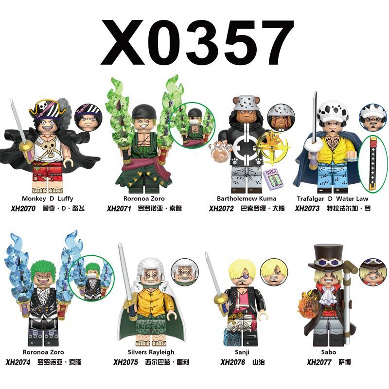 เข้ากันได้กับ Lego One Piece Luffy Bear Zoro Rayleigh Third Party ประกอบ Building Block Minifigure ข