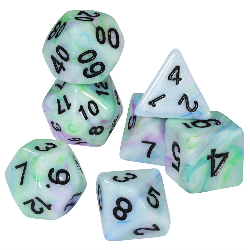 DND ลูกเต๋าผสมสี Polyhedral ลูกเต๋า 7 ชิ้นเกมลูกเต๋า D4-D20 สําหรับเกมบนโต๊ะ DND TRPG เป็นและคอลเลกช