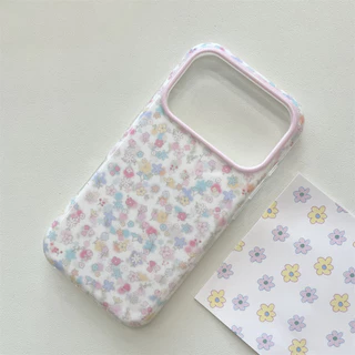สําหรับIphone Case 17 Pro Max 16 Pro Max 15 Pro Maxสีชมพูดอกไม้เศษเคสโทรศัพท์
