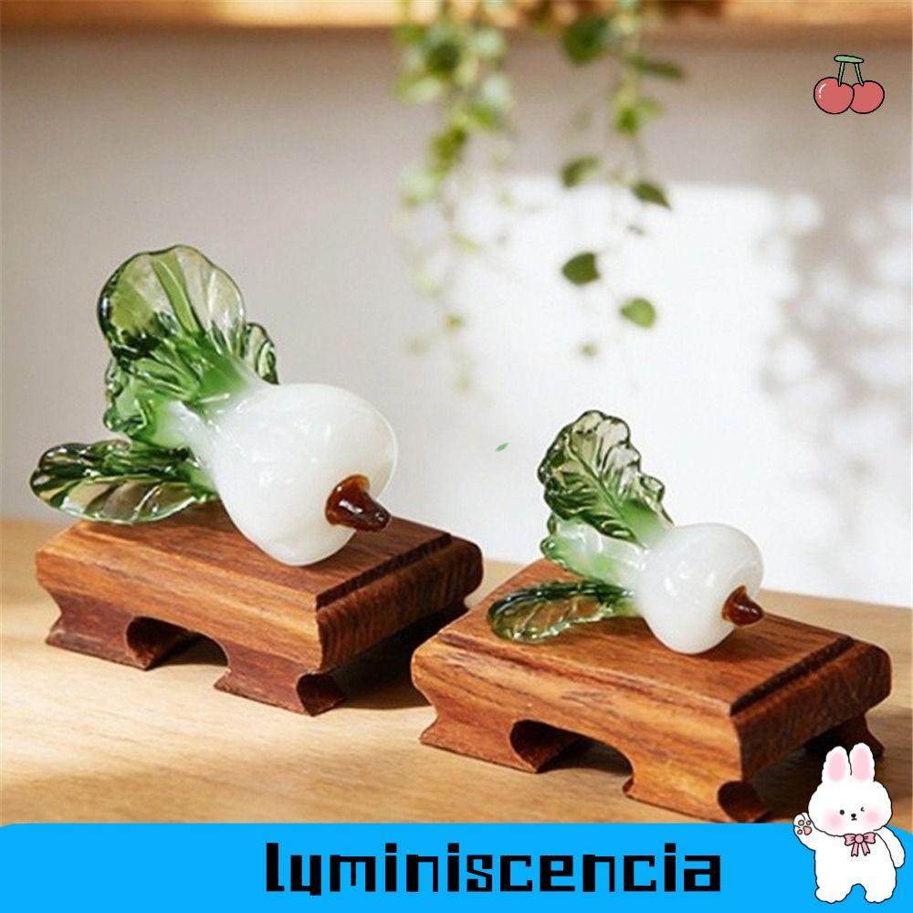 LUMINESCENCIA คริสตัลตกแต่งโต๊ะ, แก้วเป่าความมั่งคั่งออกแบบแก้ว Bok Choy, Bok Choy รูปร่าง Bok Choy 